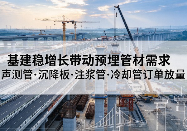 献县基建稳增长带动预埋监测管材需求，声测管、沉降板、注浆管订单持续放量